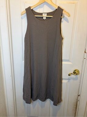 Sigrid Olsen Sleeveless A-Line Dress in Taupe